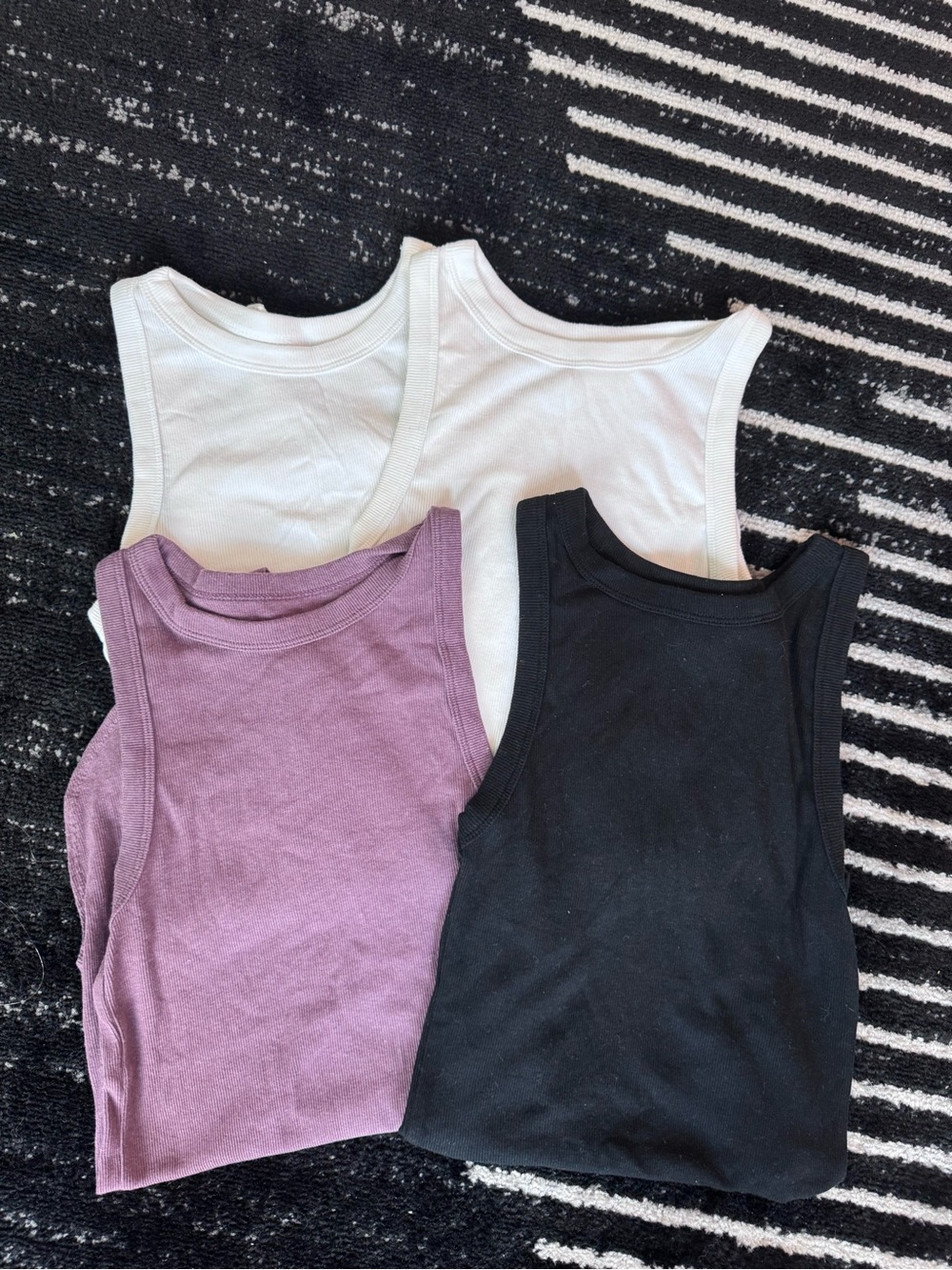 S a new day Womens Ribbed High Neck Tank Bodysuit Lot White, Black, Lavender